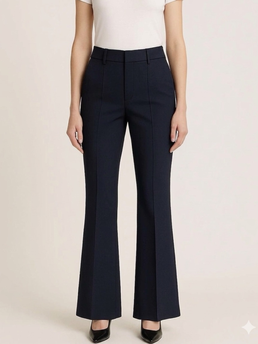 7 For All Mankind Black Flare Pants Women’s 4 High Rise Career Office Trousers